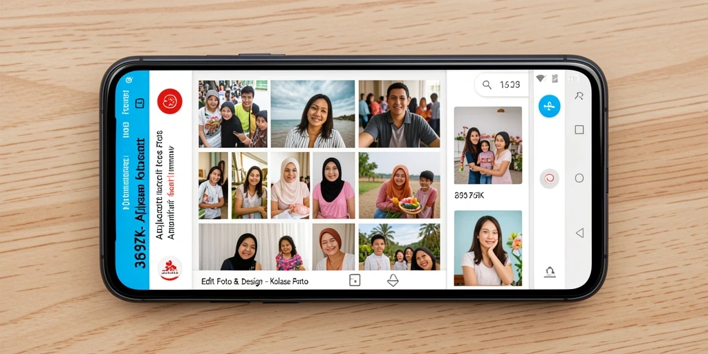 Antarmuka aplikasi 369ZK dengan fitur Kolase Foto yang menarik.