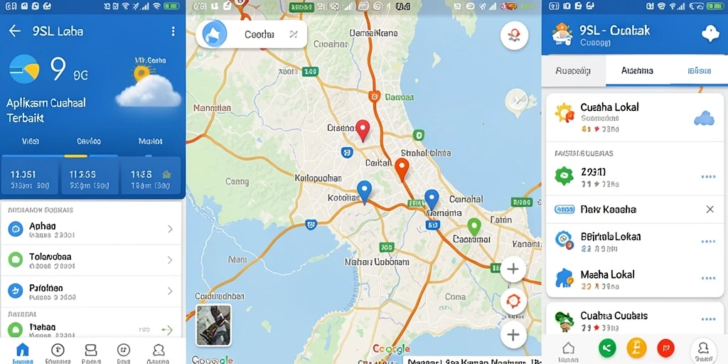 Tampilan antarmuka utama 9SL menampilkan informasi cuaca lokal yang jelas dan menarik.