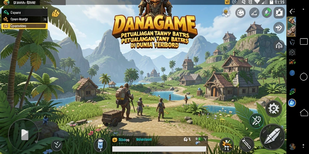 Tampilan antarmuka DANAGAME yang menakjubkan dalam mode Open World.