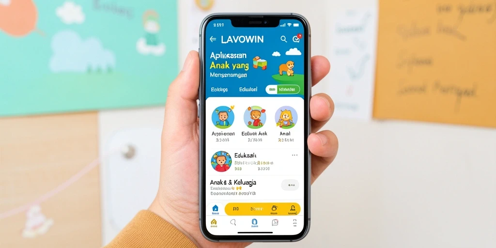 Tampilan antarmuka LAVOWIN yang interaktif dan ramah anak.