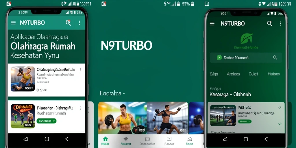 Antarmuka N9TURBO dengan beragam pilihan olahraga di rumah.