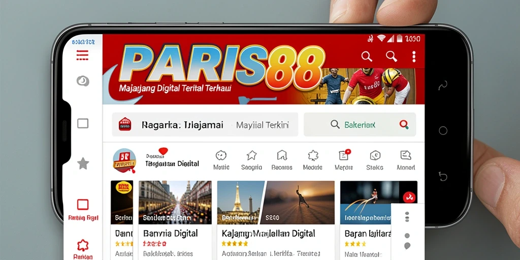 Antarmuka PARIS88 yang menarik dan modern untuk Majalah Digital.