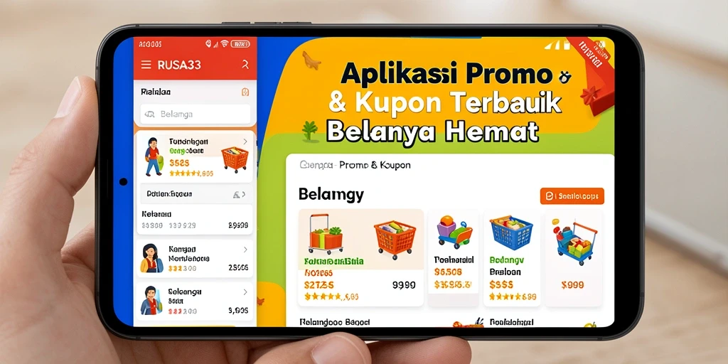 Tampilan antarmuka RUSA33 menunjukkan berbagai kupon dan promo menarik.